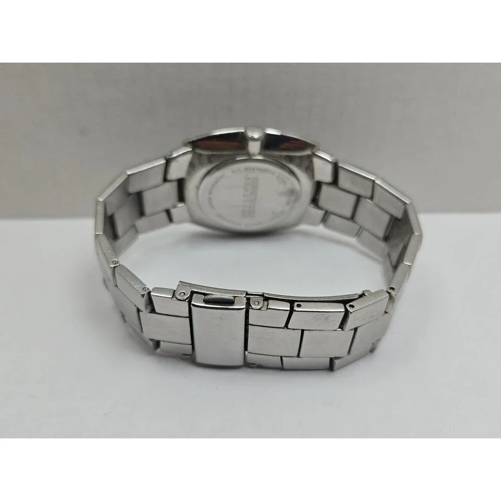 Kenneth Cole Reaction Mens Stainless Steel Blue Dial Date 35mm Watch New Battery